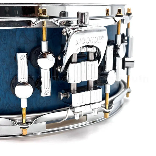 Sonor SQ2 Medium Maple Snare Drum 14x5.5 Birdseye Azure w/Chrome & Gold Hw - Drum Center Of Portsmouth