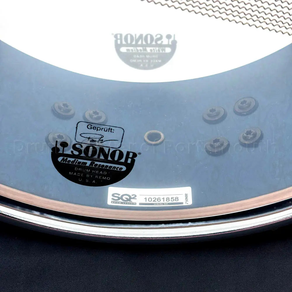 Sonor SQ2 Medium Maple Snare Drum 14x5.5 Birdseye Azure w/Chrome & Gold Hw - Drum Center Of Portsmouth
