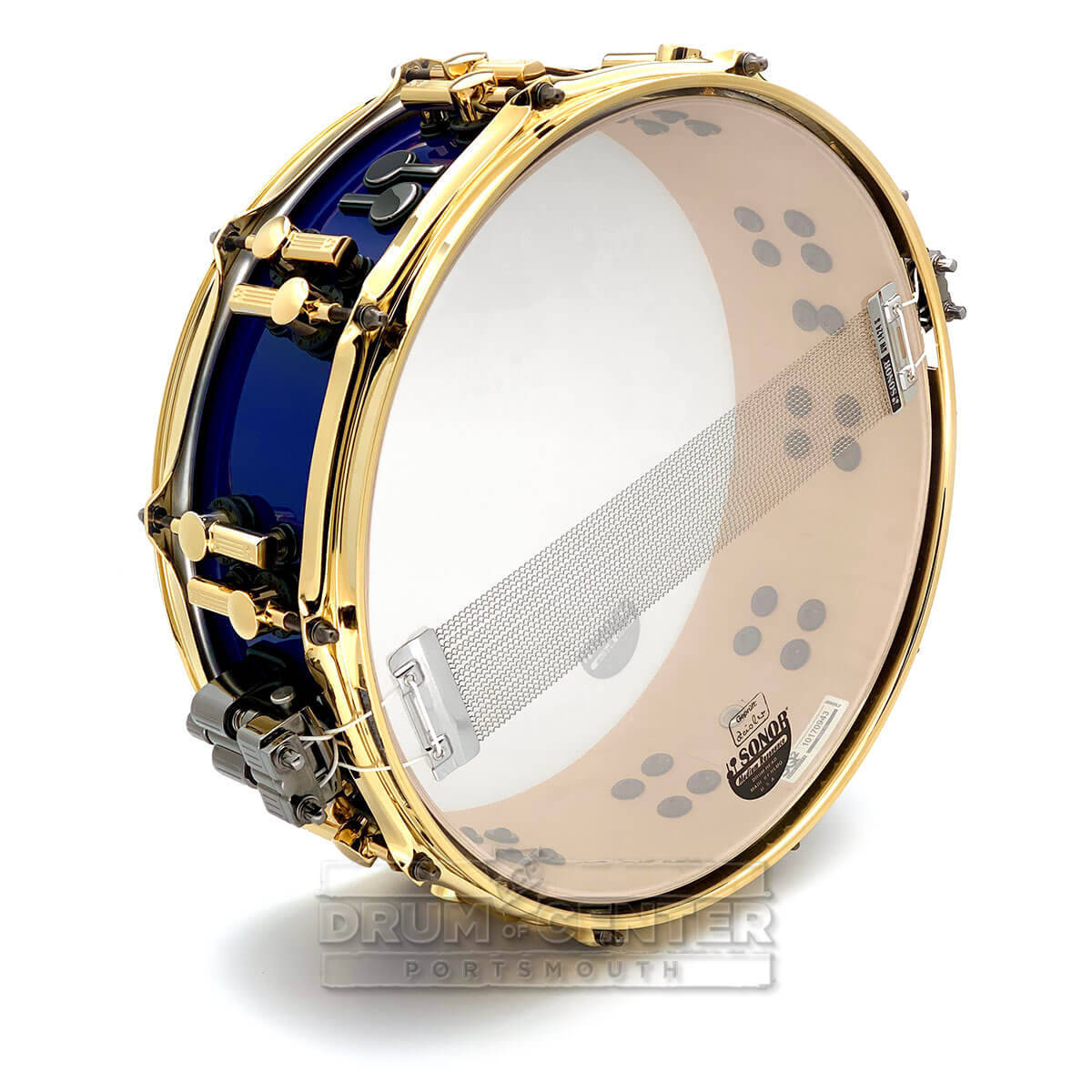 Sonor SQ2 Thin Maple Snare Drum 14x5 Night Blue w/Black & Gold Hardware