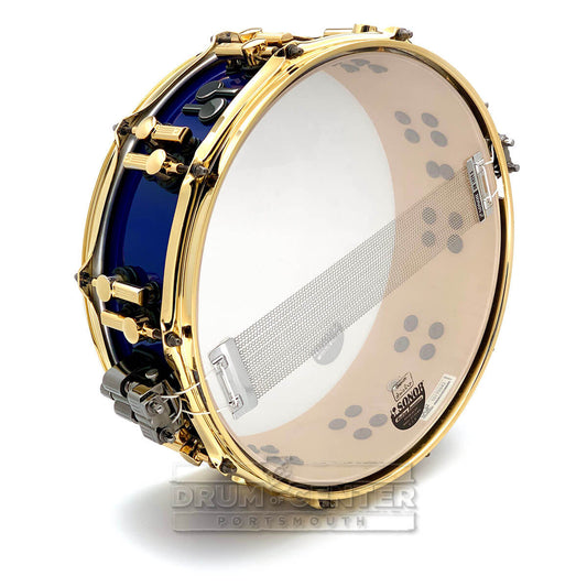 Sonor SQ2 Thin Maple Snare Drum 14x5 Night Blue w/Black & Gold Hardware