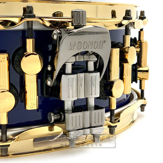 Sonor SQ2 Thin Maple Snare Drum 14x5 Night Blue w/Black & Gold Hardware