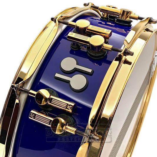 Sonor SQ2 Thin Maple Snare Drum 14x5 Night Blue w/Black & Gold Hardware