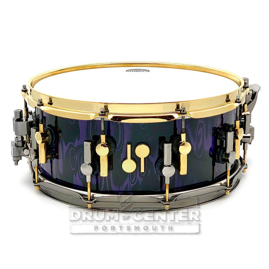 Sonor SQ2 Thin Beech Snare Drum 14x6 Violet Tribal Gloss w/Black & Gold Hw - Drum Center Of Portsmouth