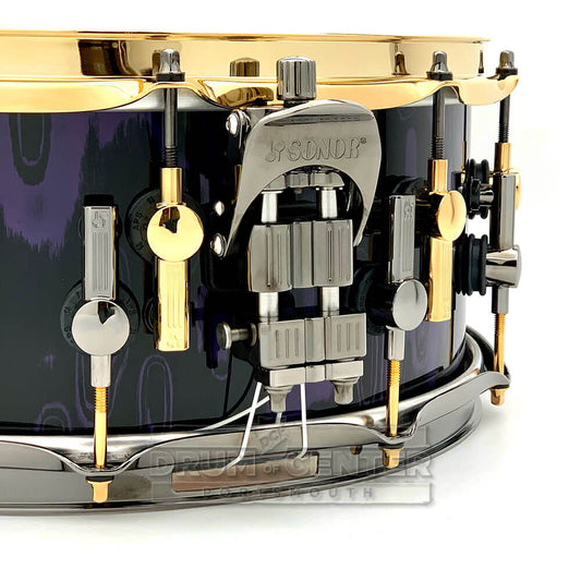 Sonor SQ2 Thin Beech Snare Drum 14x6 Violet Tribal Gloss w/Black & Gold Hw - Drum Center Of Portsmouth