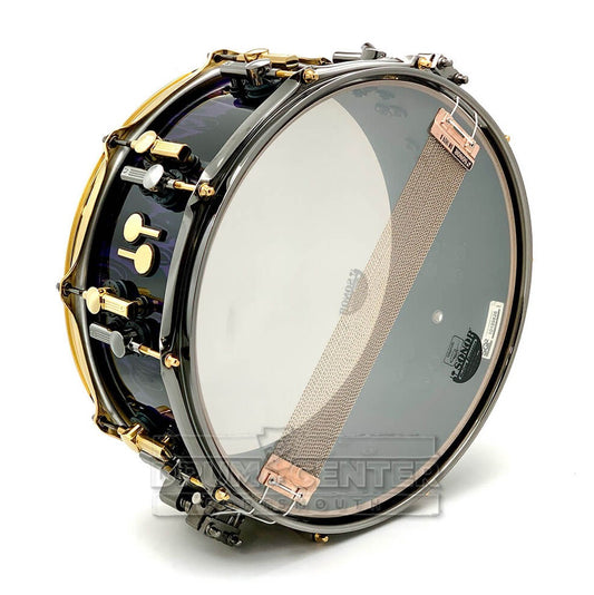 Sonor SQ2 Thin Beech Snare Drum 14x6 Violet Tribal Gloss w/Black & Gold Hw - Drum Center Of Portsmouth
