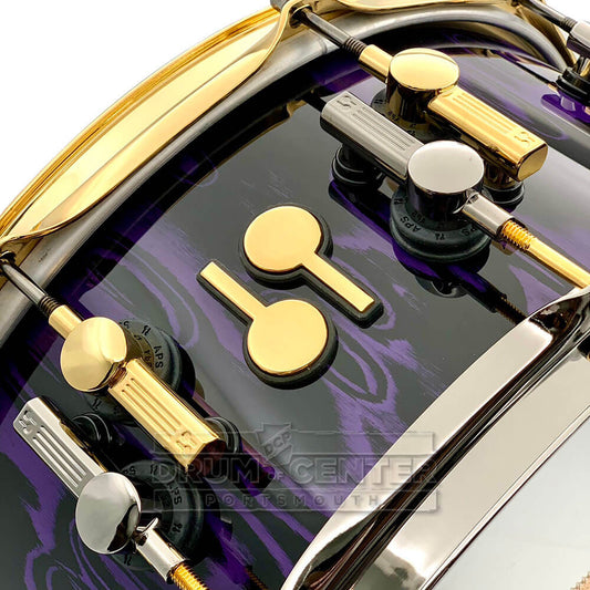 Sonor SQ2 Thin Beech Snare Drum 14x6 Violet Tribal Gloss w/Black & Gold Hw - Drum Center Of Portsmouth