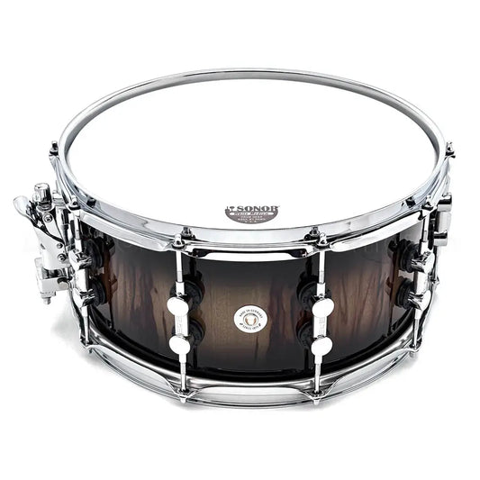 Sonor SQ2 Vintage Maple Snare Drum 14x6.5 Black Burst over African Marble - Drum Center Of Portsmouth