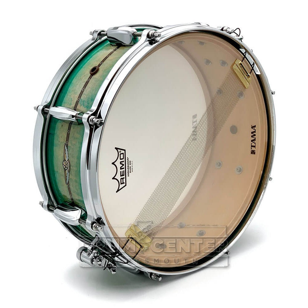 Tama Star Maple Snare Drum 14x5.5 Emerald Sea Curly Maple Burst w/Outside Inlays