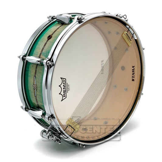 Tama Star Maple Snare Drum 14x5.5 Emerald Sea Curly Maple Burst w/Outside Inlays