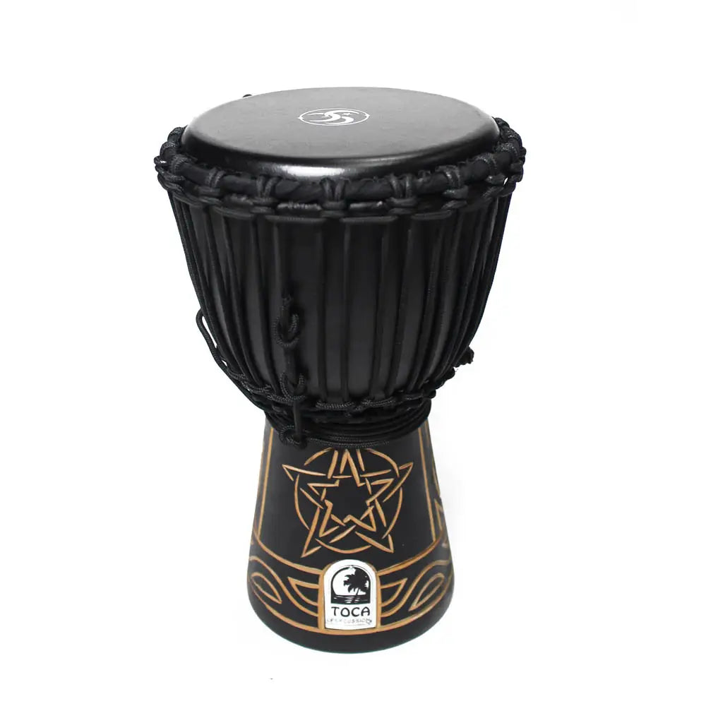 Toca Rope-Tuned Wood Djembe 8" Sully Erna Black Mamba 2 - Drum Center of Portsmouth