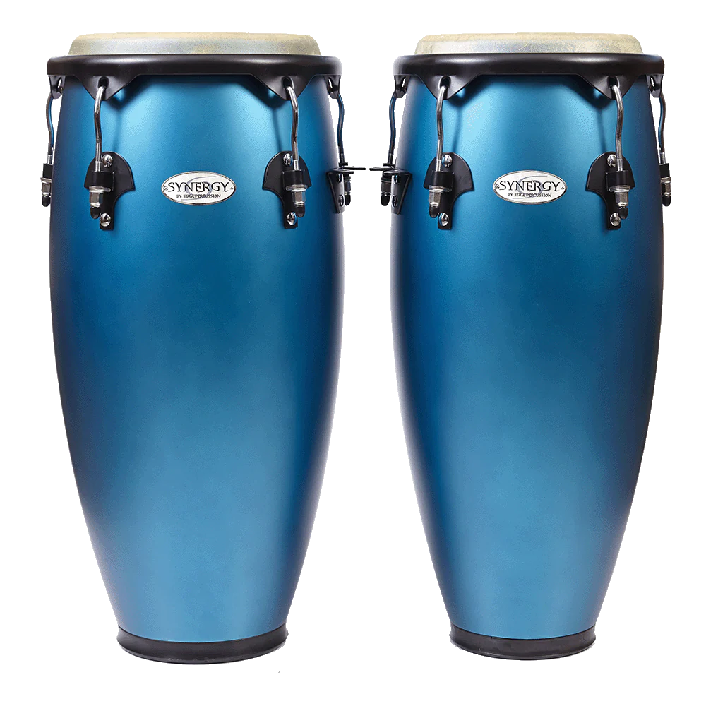 Toca Synergy Wood Conga Set 10" & 11" Matte Ocean Blue - Drum Center Of Portsmouth