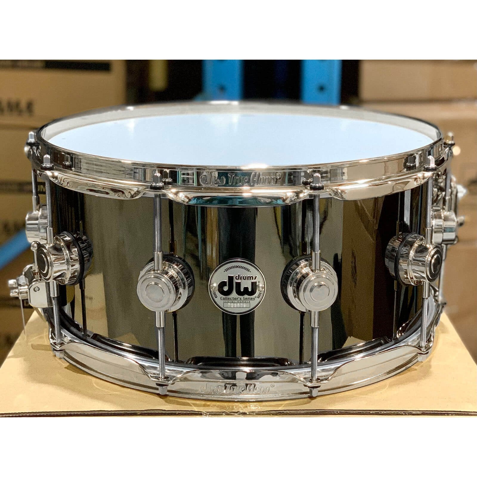 Used DW Collectors Black Nickel Over Brass Snare Drum 14x6.5 w/Nickel Hardware - Drum Center Of Portsmouth