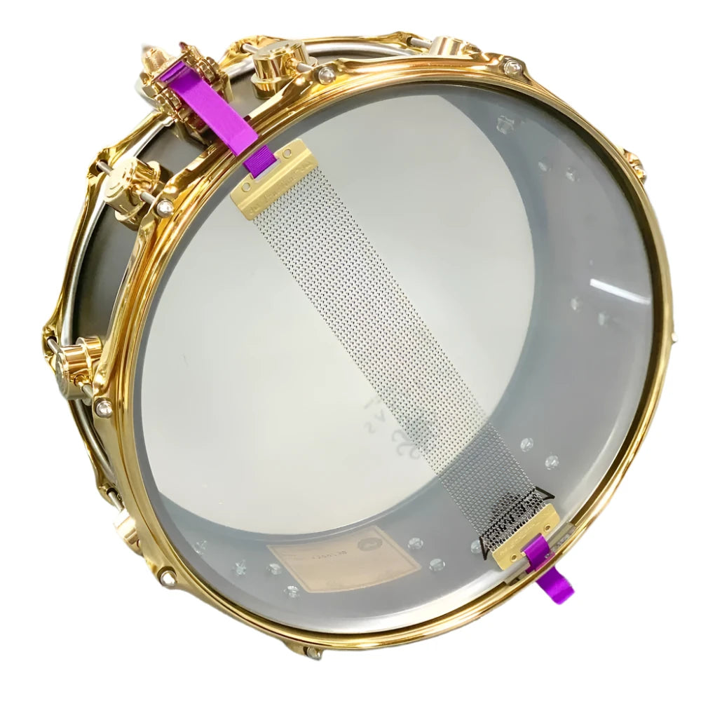 Used DW Collectors Satin Black Brass Snare Drum 14x5.5 w/Gold Hardware - Drum Center Of Portsmouth