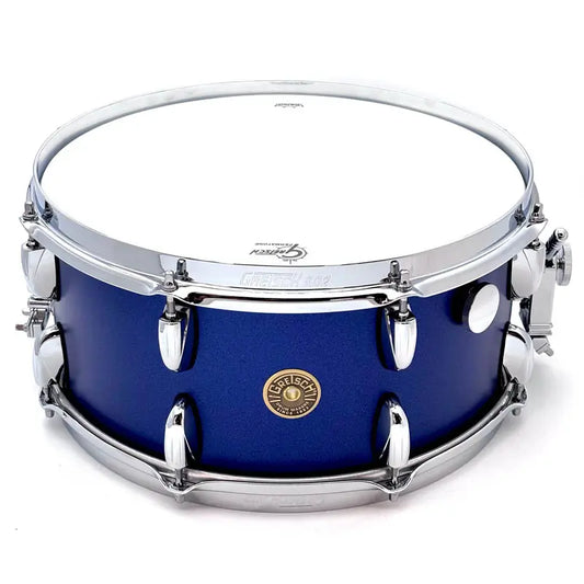 Used Gretsch Broadkaster Snare Drum 14x6.5 Satin Mystic Blue - Very Good - Drum Center Of Portsmouth