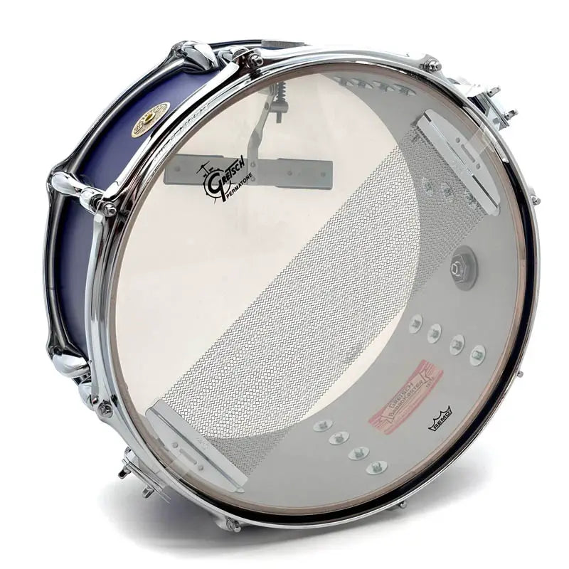 Used Gretsch Broadkaster Snare Drum 14x6.5 Satin Mystic Blue - Very Good - Drum Center Of Portsmouth