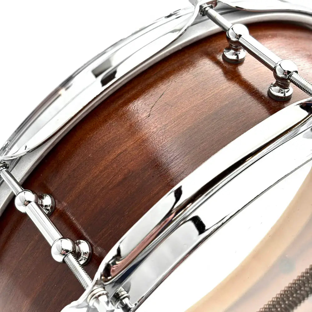 Used Custom Teak Snare Drum 14x4.5 Oil Finish - Very Good - Drum Center Of Portsmouth