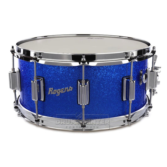 Rogers Dyna-sonic Wood Shell Snare Drum 14x6.5 Blue Sparkle