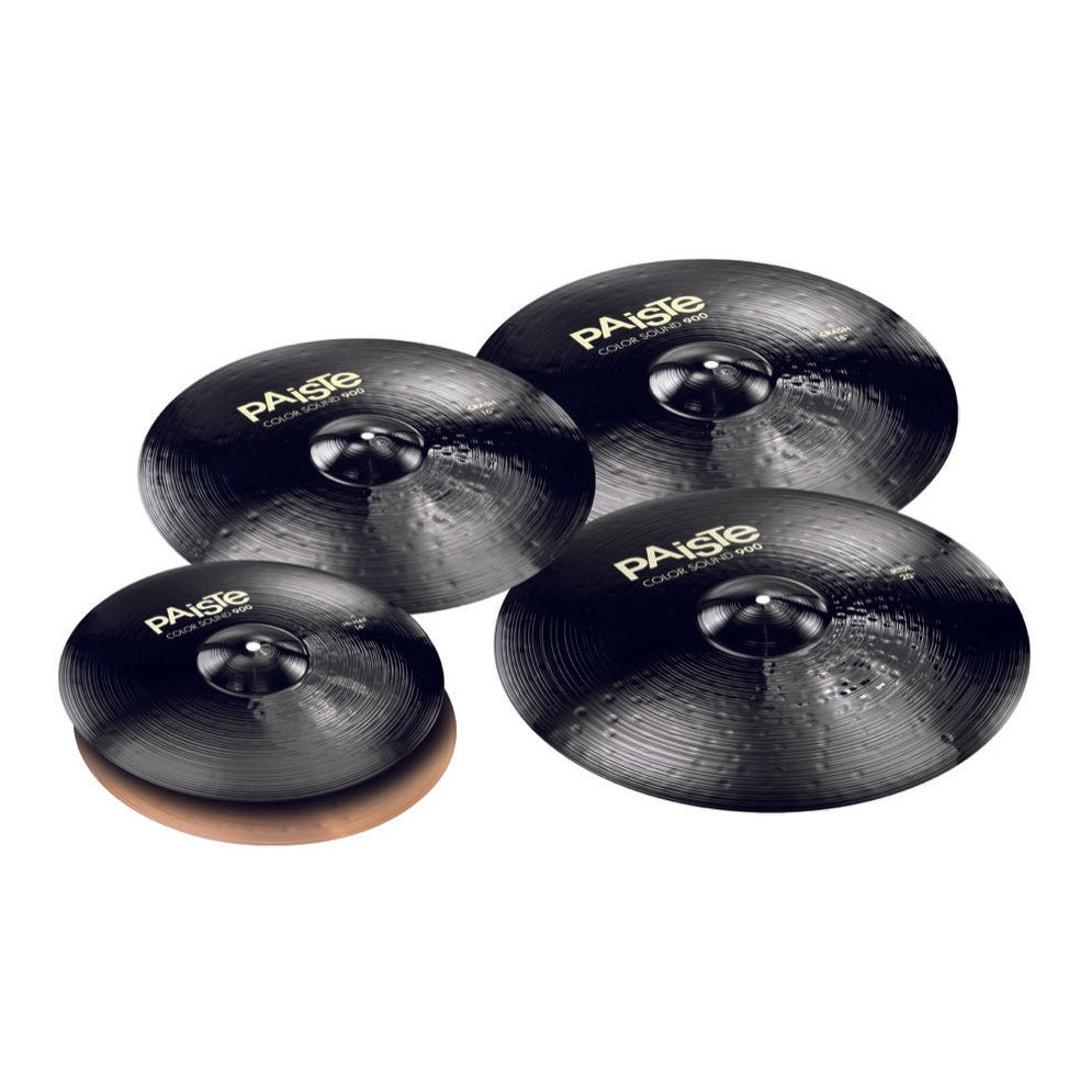 Paiste 900 Color Sound Black Medium Cymbal Box Set w/Even-Sized Crashes