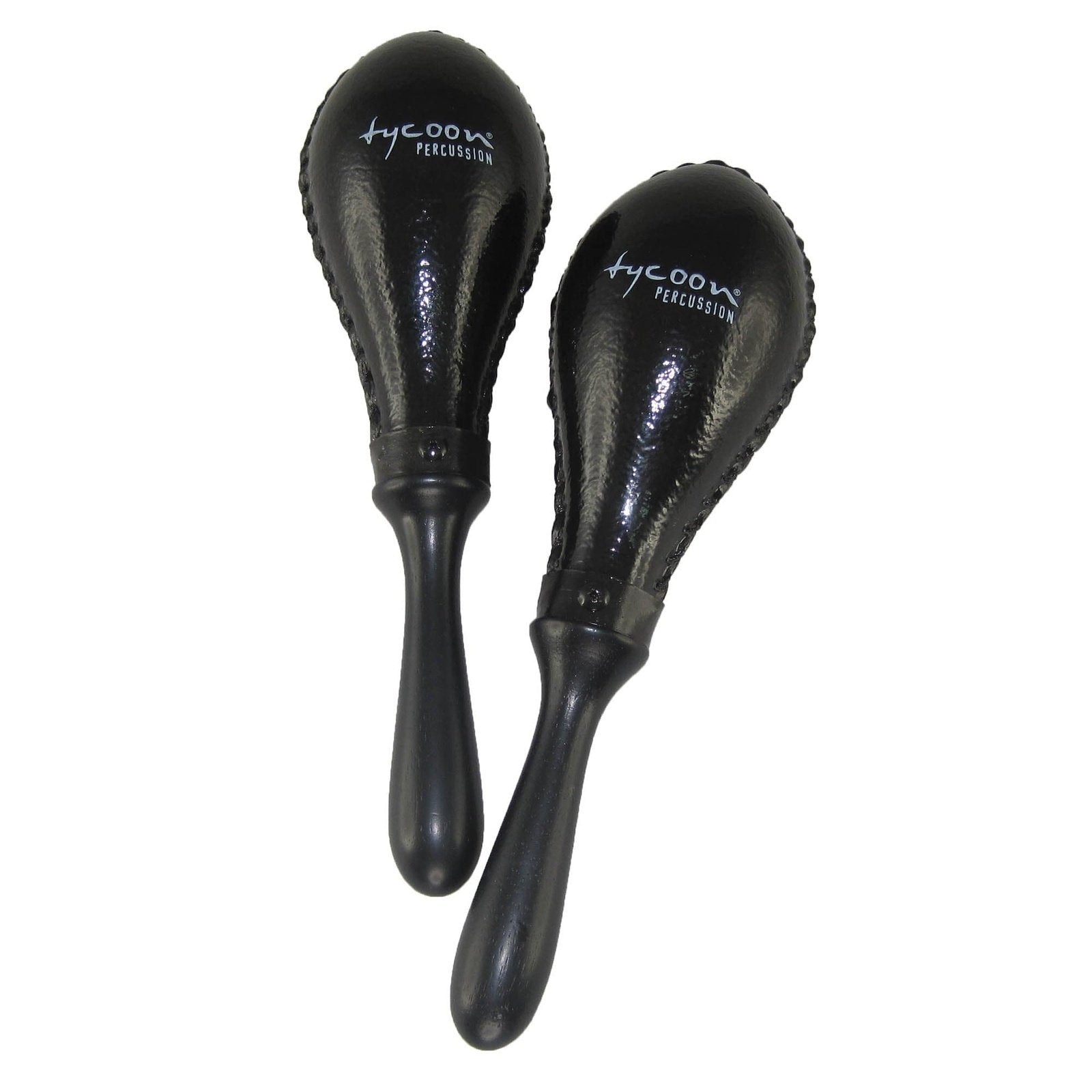 Tycoon Percussion : Large Black Oval Rawhide Maracas