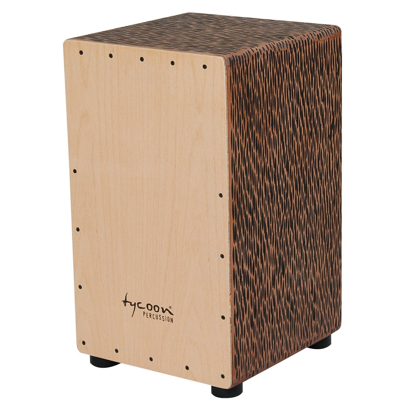Tycoon Percussion 29 Series Chiseled Orange Cajon With Beech Front Plate