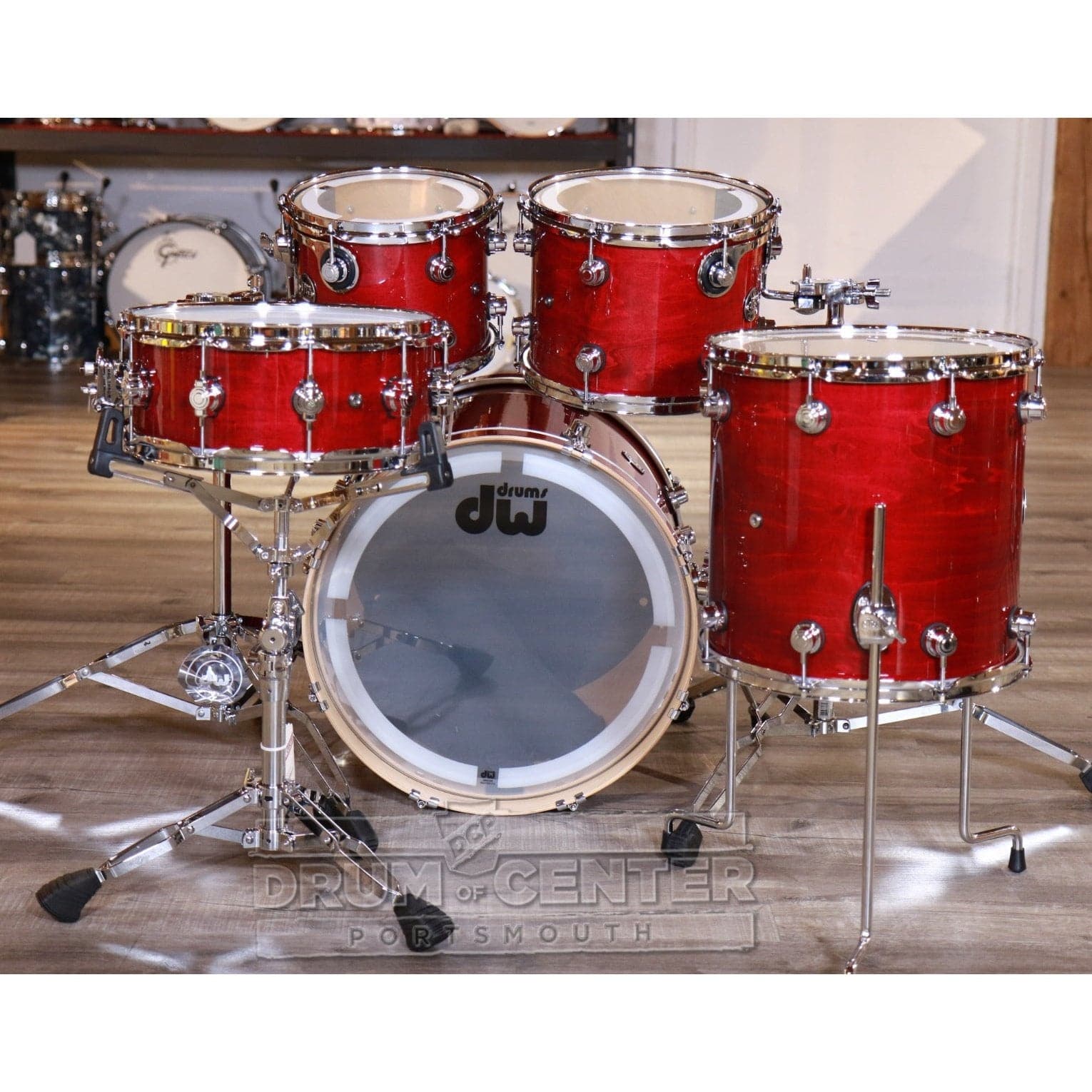 DW Performance 5pc Drum Set 20/10/12/14/14 Cherry Stain
