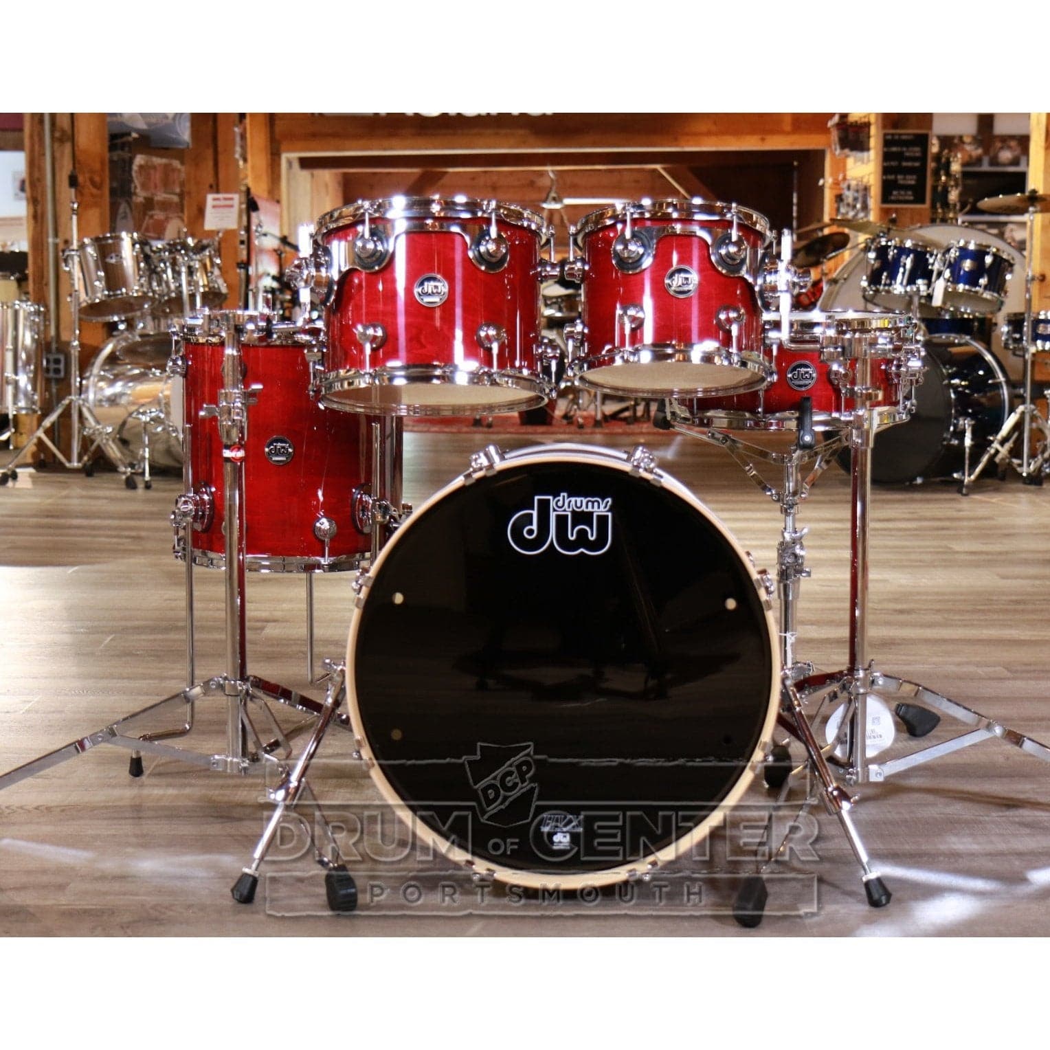 DW Performance 5pc Drum Set 20/10/12/14/14 Cherry Stain