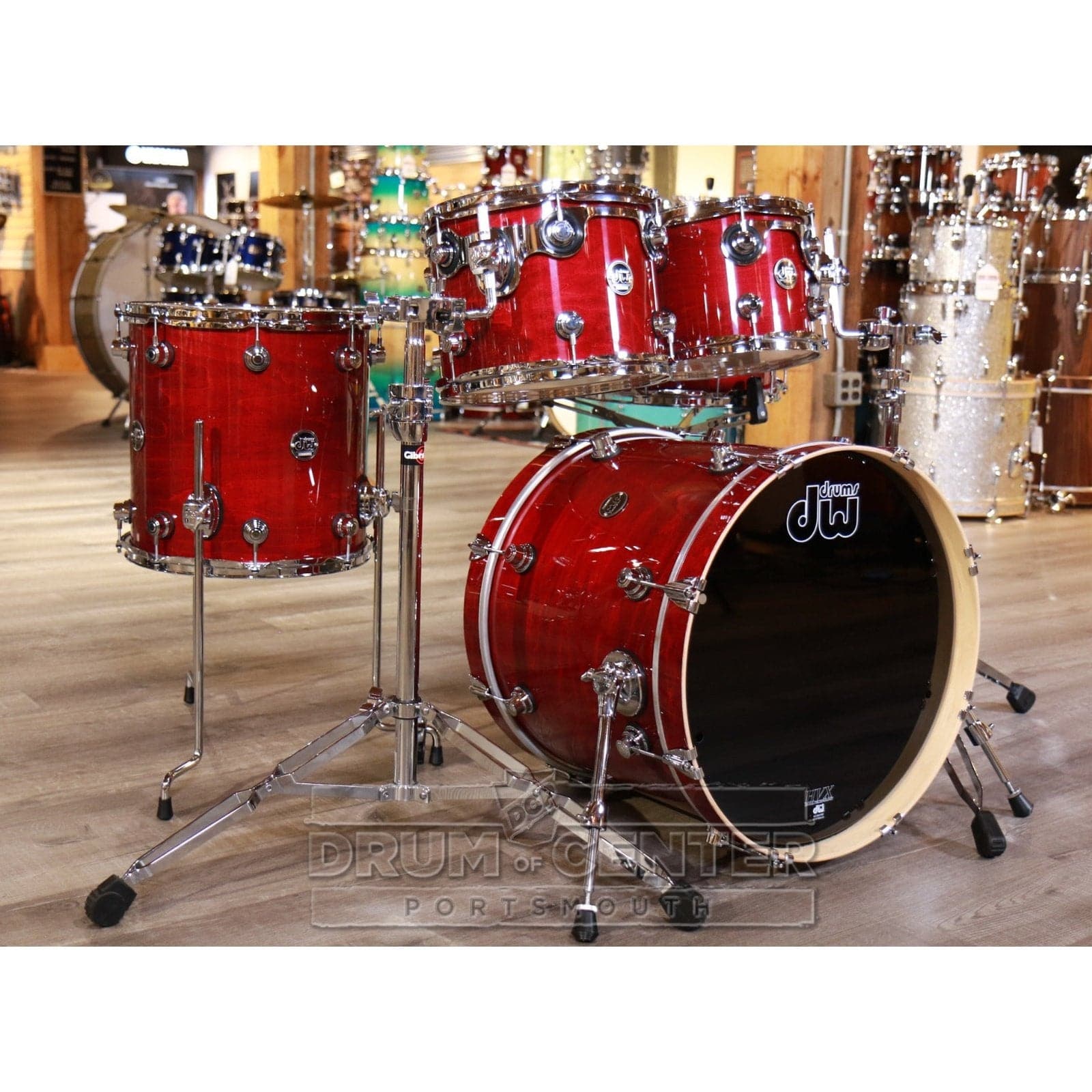 DW Performance 5pc Drum Set 20/10/12/14/14 Cherry Stain