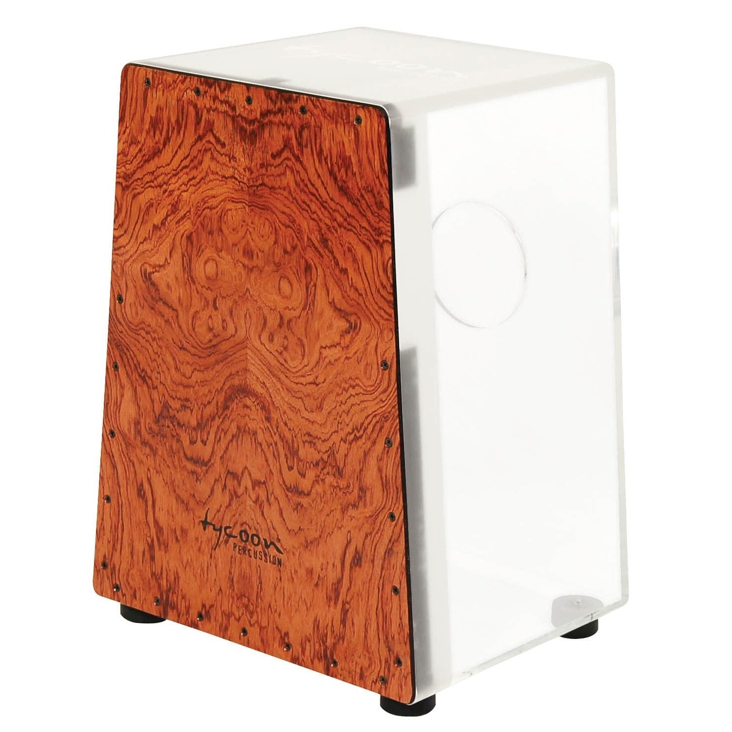 Tycoon Percussion Vertex Acrylic Series Cajon With Bubinga Front Plate