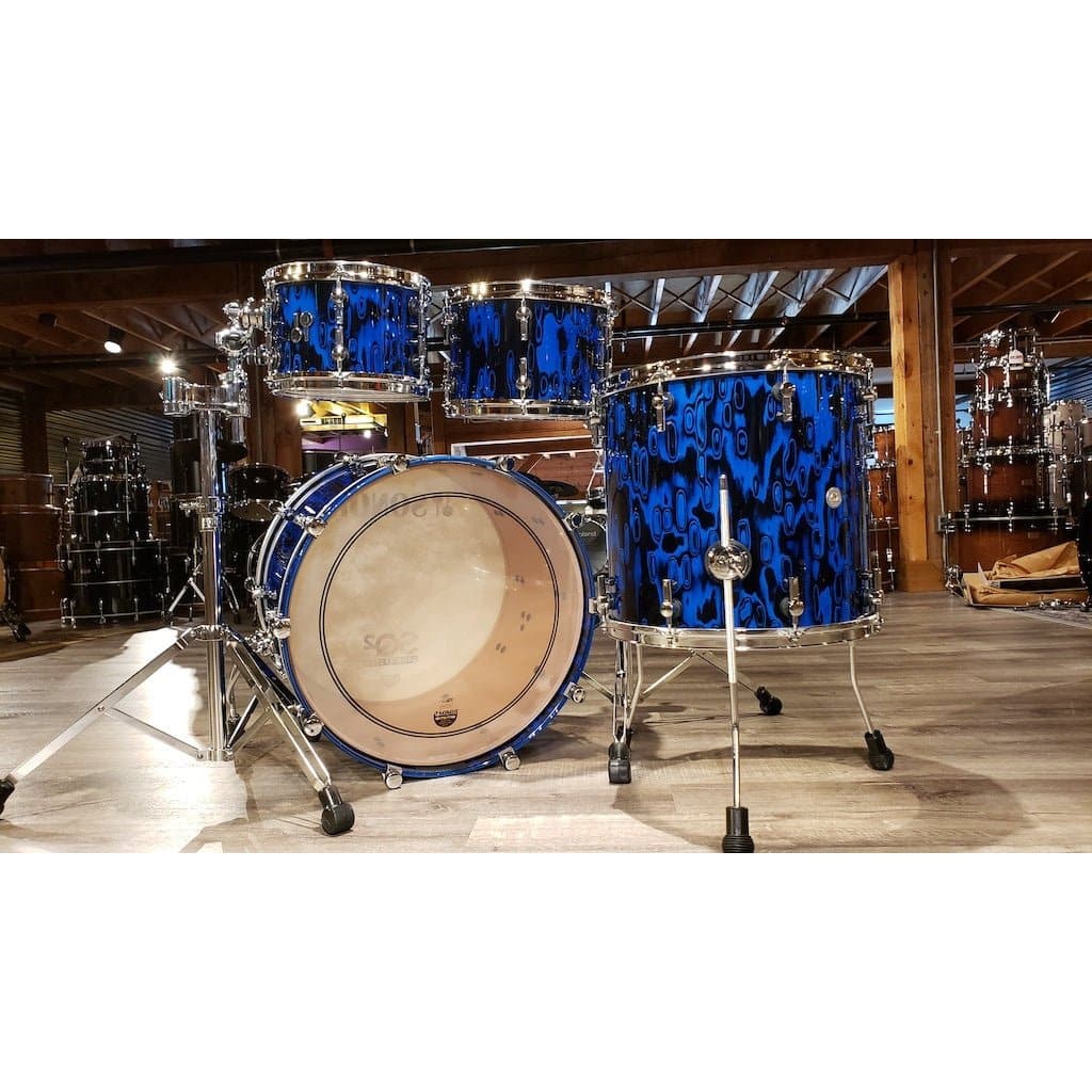 Sonor SQ2 Vintage Beech 4pc 22/10/12/16 Drum Set - Blue Tribal