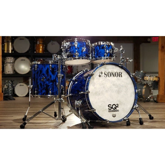 Sonor SQ2 Vintage Beech 4pc 22/10/12/16 Drum Set - Blue Tribal