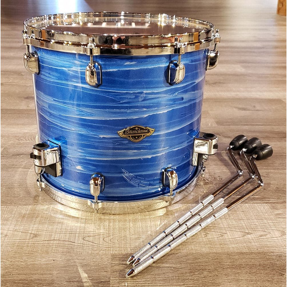 Tama Starclassic Walnut/Birch 14x12 Floor Tom - Lacquer Ocean Blue Ripple