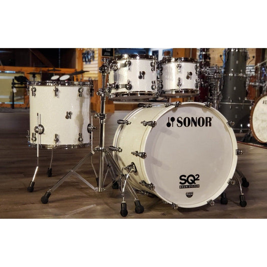 Sonor SQ2 Vintage Beech 4pc Drum Set White Sparkle Lacquer