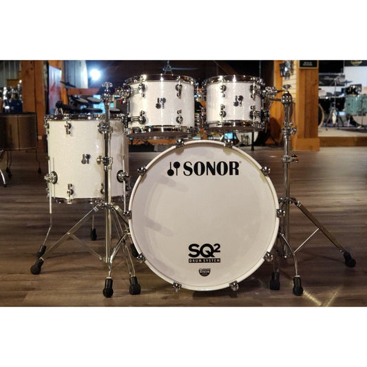 Sonor SQ2 Vintage Beech 4pc Drum Set White Sparkle Lacquer