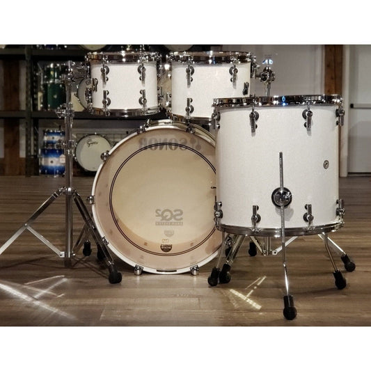 Sonor SQ2 Vintage Beech 4pc Drum Set White Sparkle Lacquer