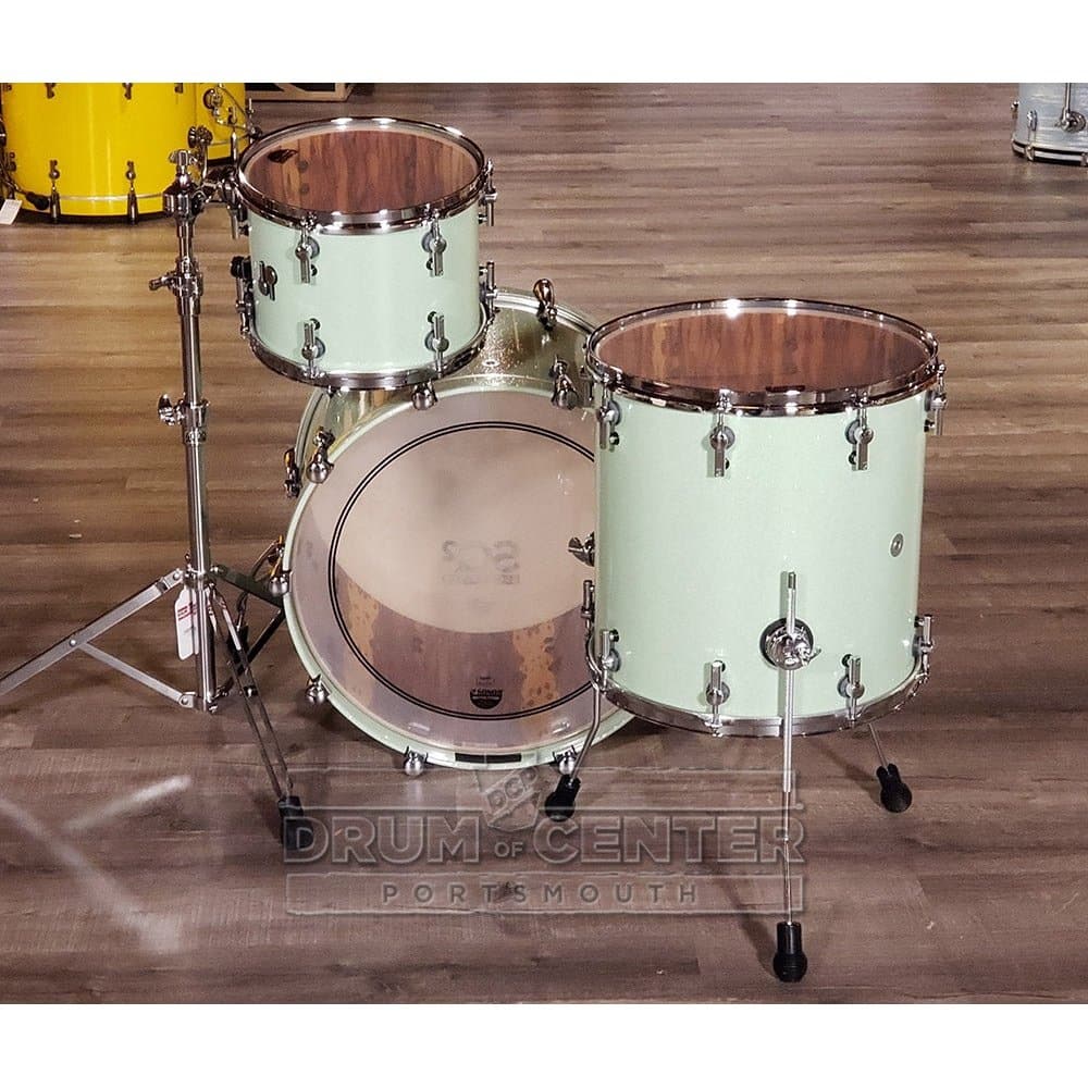 Sonor SQ2 Medium Beech 3pc Drum Set Mint Sparkle w/African Marble Interior
