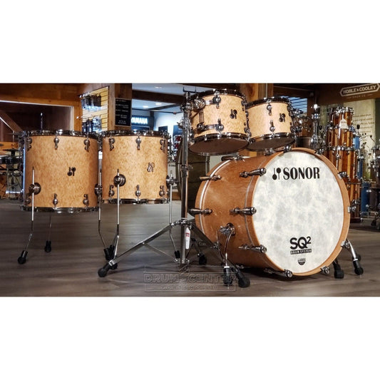 Sonor SQ2 5pc Drum Set Thin Maple  - Birdseye Amber Semigloss