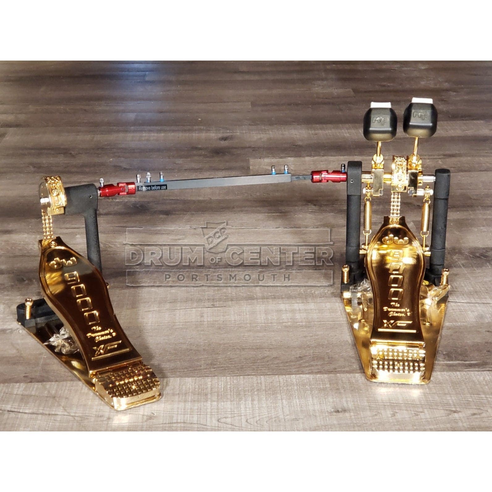 DW DWCP9002XFGD 9000 Series Extended Footboard Double Bass Drum Pedal Gold