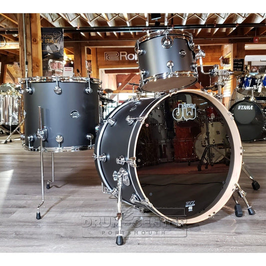 DW Performance 3pc Drum Set 22/12/16 Hard Satin Charcoal Metallic