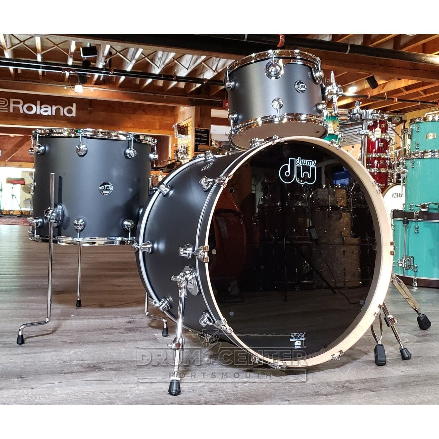 DW Performance 3pc Drum Set 24x18/13x9/16x14 Hard Satin Charcoal Metallic