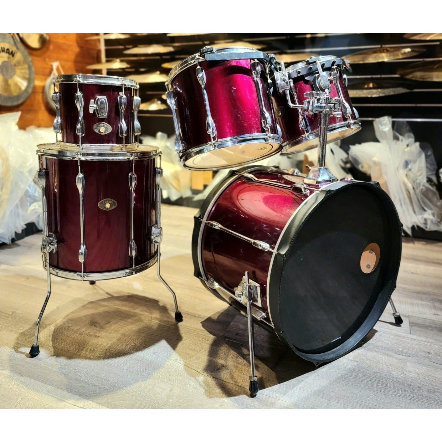 Used Tama Rockstar 5pc Drumset Wine Red