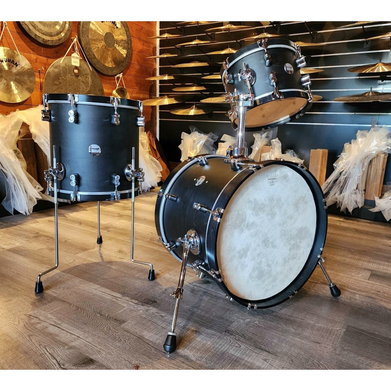 Used PDP Concept Maple Classic 3pc Bop Drum Set Ebony w/Ebony Hoops