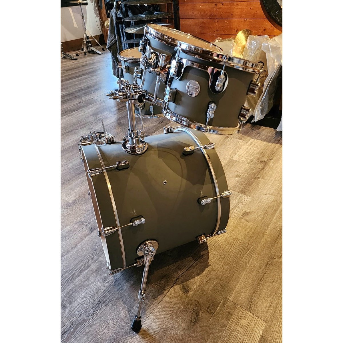Used PDP Concept Maple 5pc Drum Set Pewter Grey