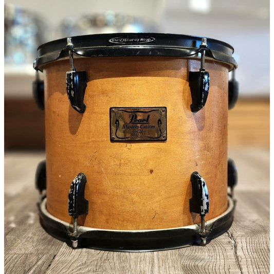 Used Pearl Masters Custom Extra Maple Shell Tom 12x10 Natural w/Black Hardware