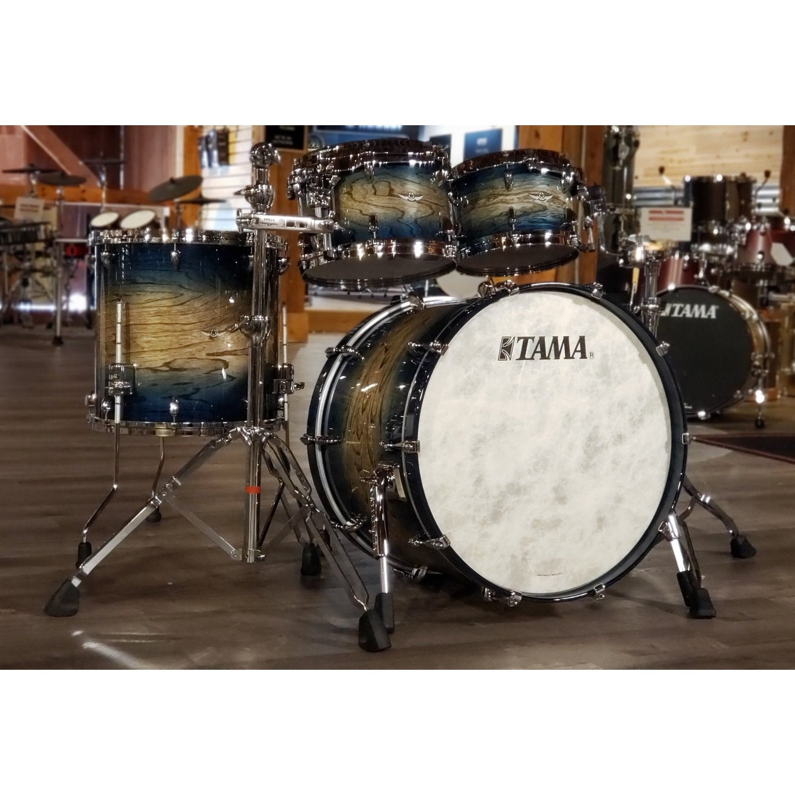 Used Tama Star Walnut 4pc Drum Set Indigo Japanese Sen Burst