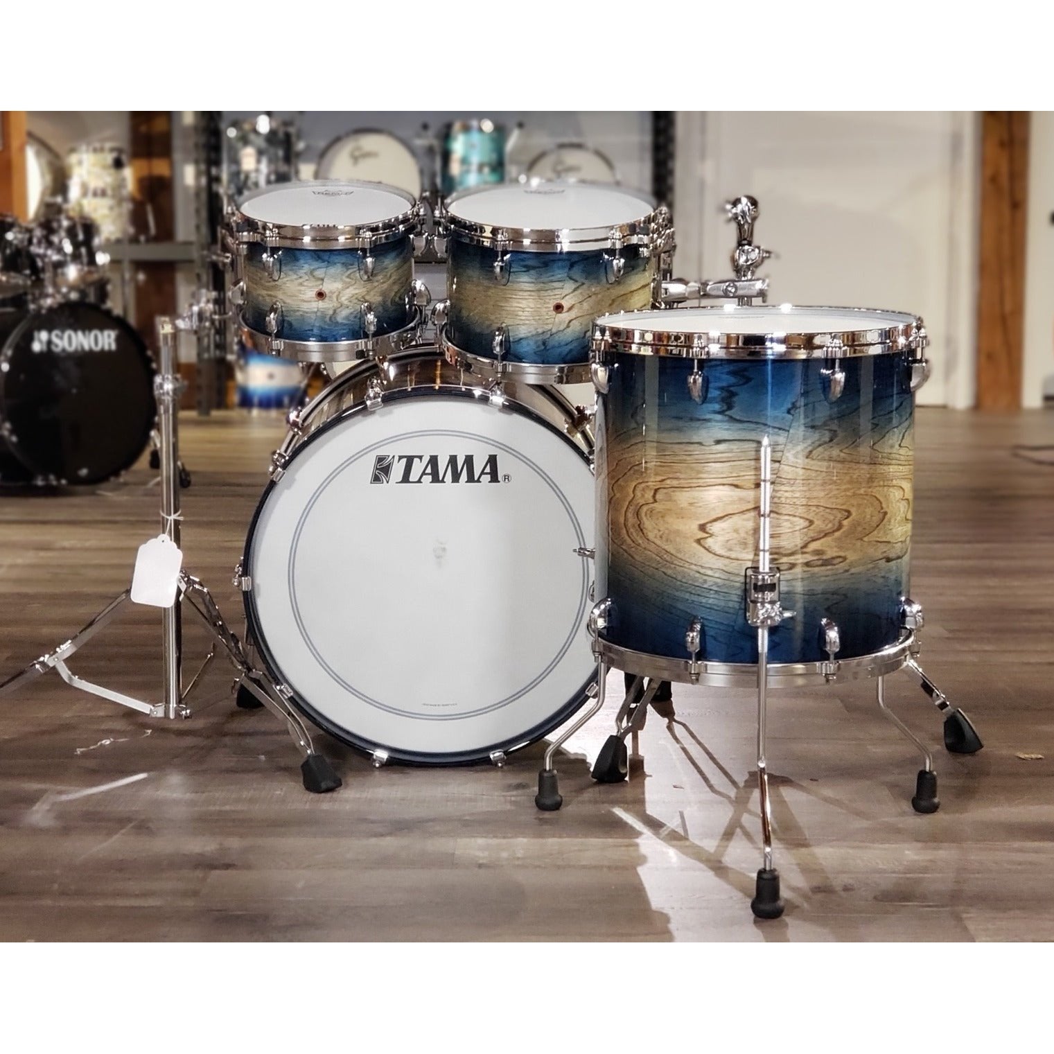 Used Tama Star Walnut 4pc Drum Set Indigo Japanese Sen Burst