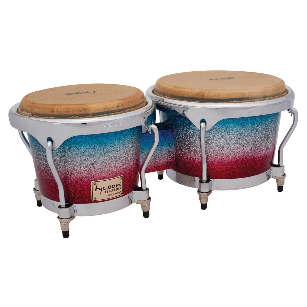 Tycoon Percussion 7 & 8 1/2 Master Platinum Tri-Fade Series Bongos