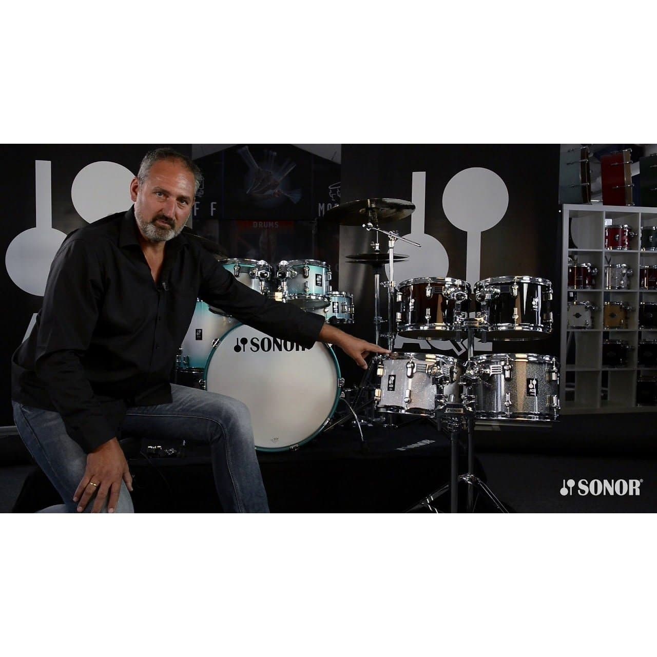 Sonor AQ2 8x7 Maple Tom - White Marine Pearl