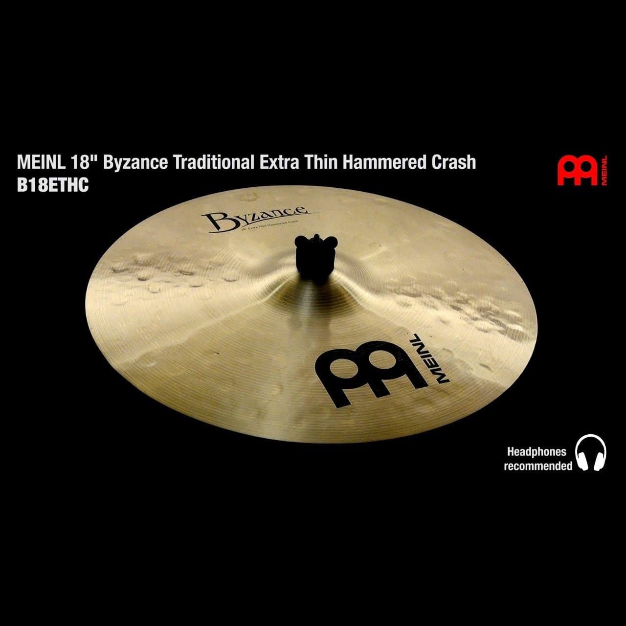 Meinl Byzance Traditional Extra Thin Hammered Crash Cymbal 18