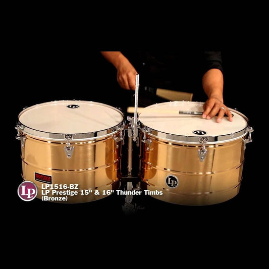 Latin Percussion LP1516BZ Prestige 15"x16" Bronze Thunder Timbales