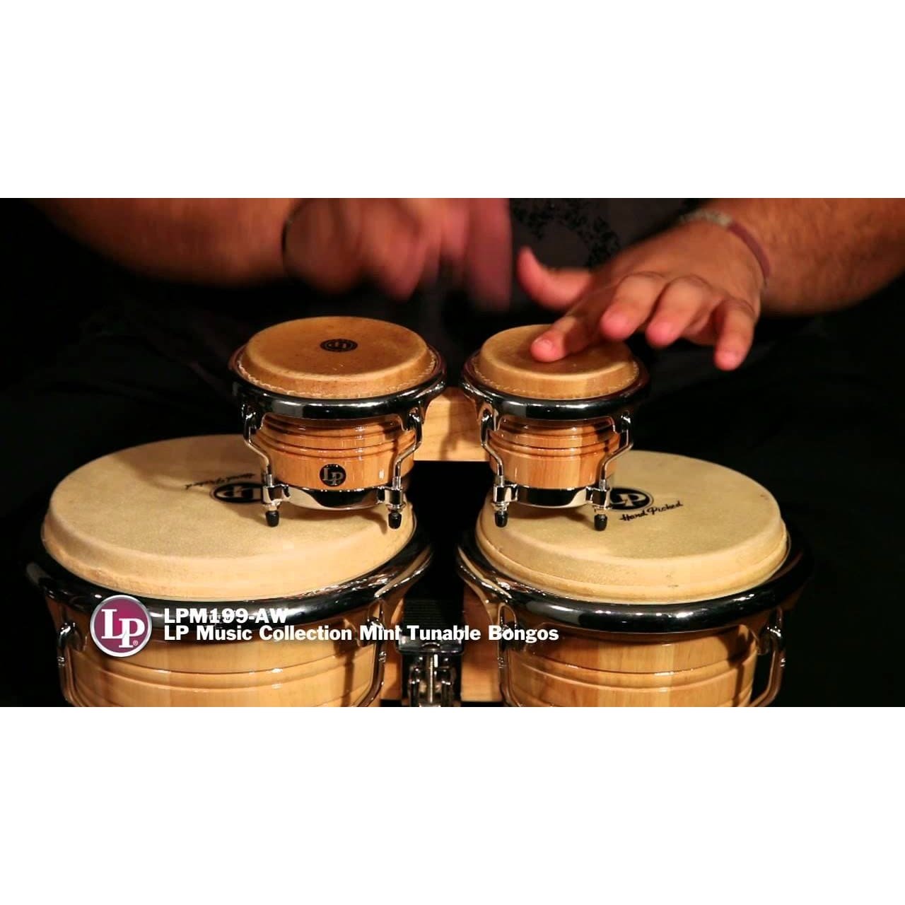 LP Music Collection Natural Wood Bongos Mini Tunable